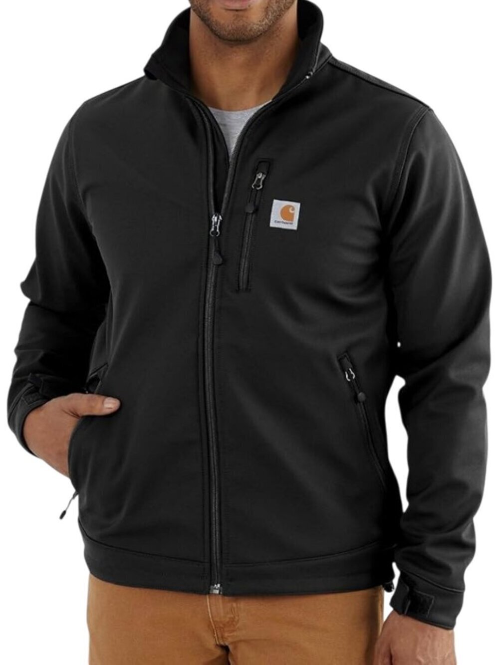 CARHARTT Black Softshell Rain Defender Crowley Jacket Workwear Windproof 2XL